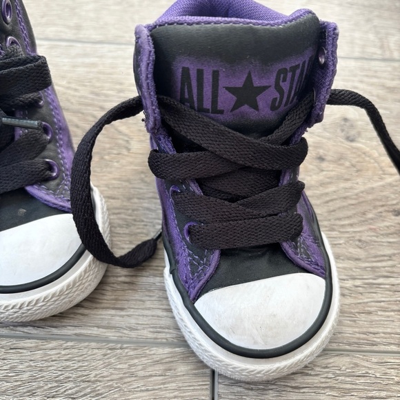 Converse Baby All Star High-Top Sneakers - Size 5 Black & Purple - Picture 8 of 11